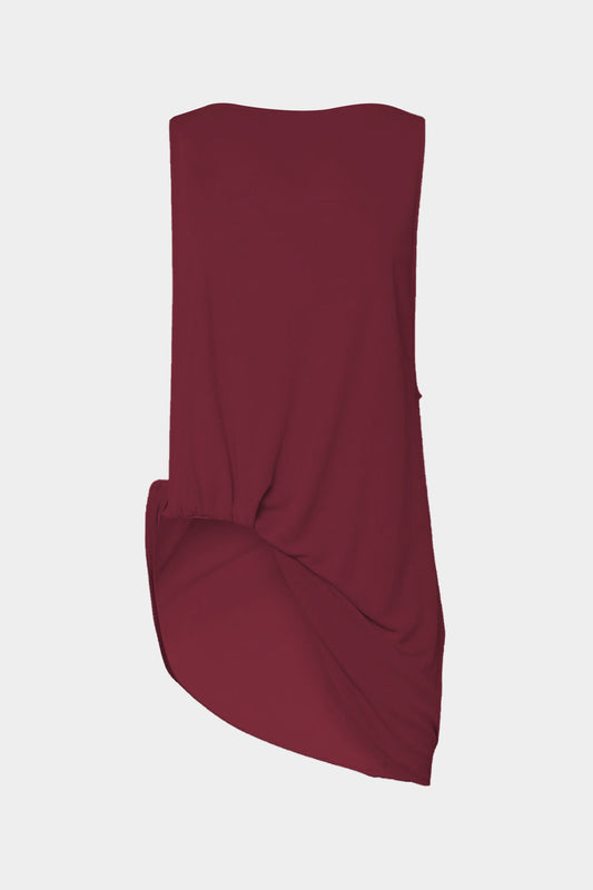 Asymmetrical Ruched Tank Sleeveless T-Shirt