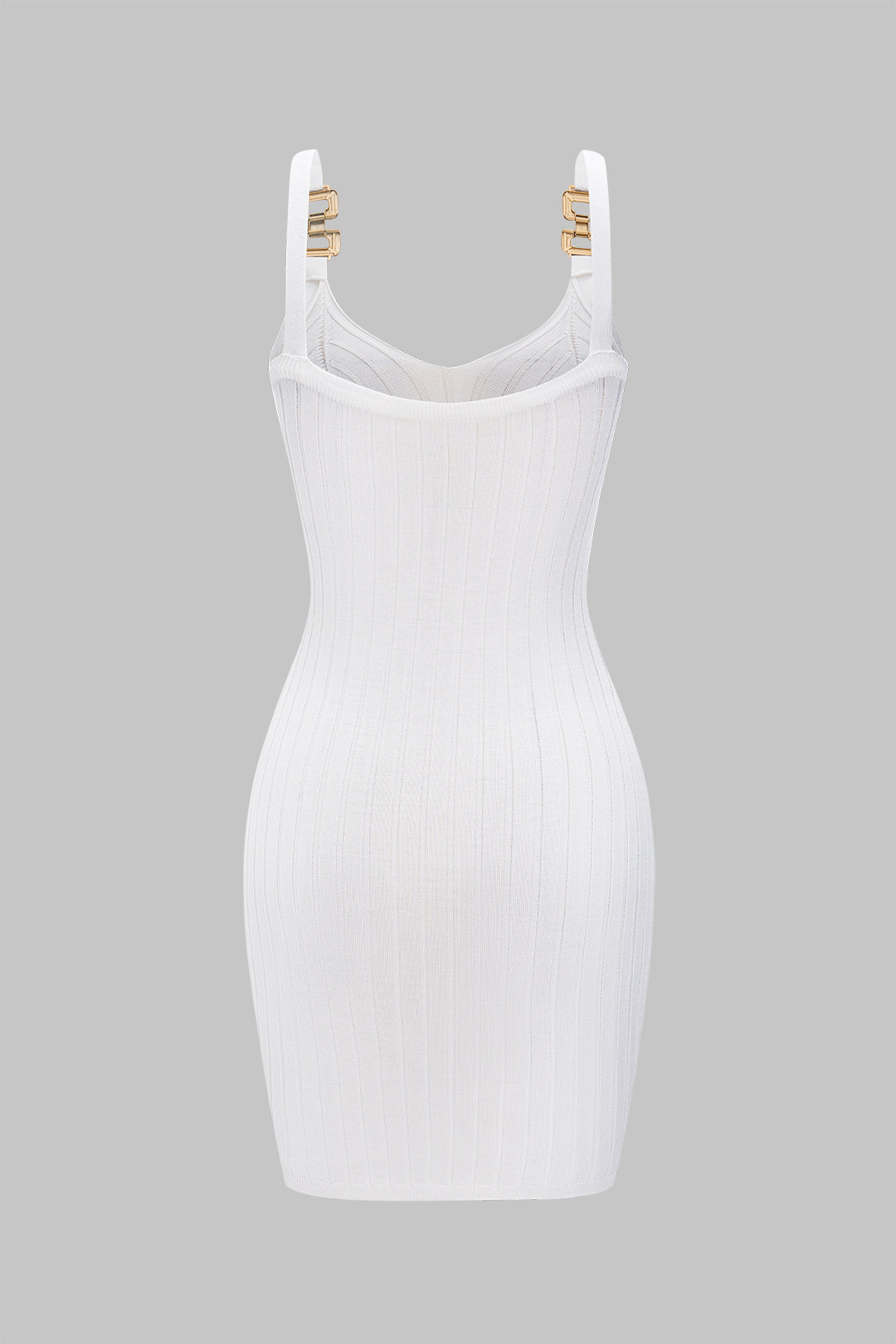 Knit Tank V-Neck Metallic Decor Sleeveless Dress