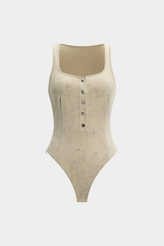 Button Sleeveless Bodysuit