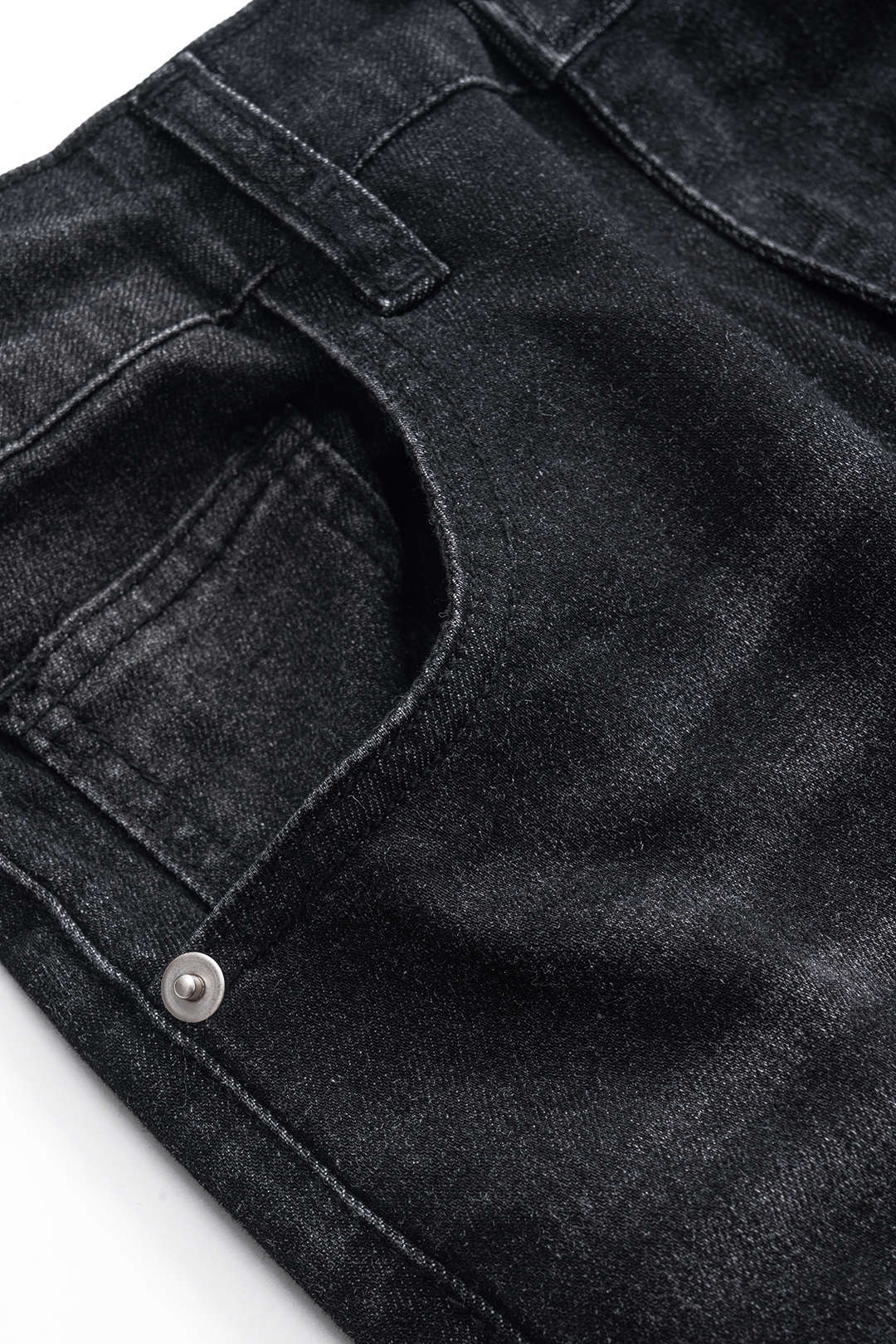Ripped Cut Out Button Pocket Wide Leg Jeans