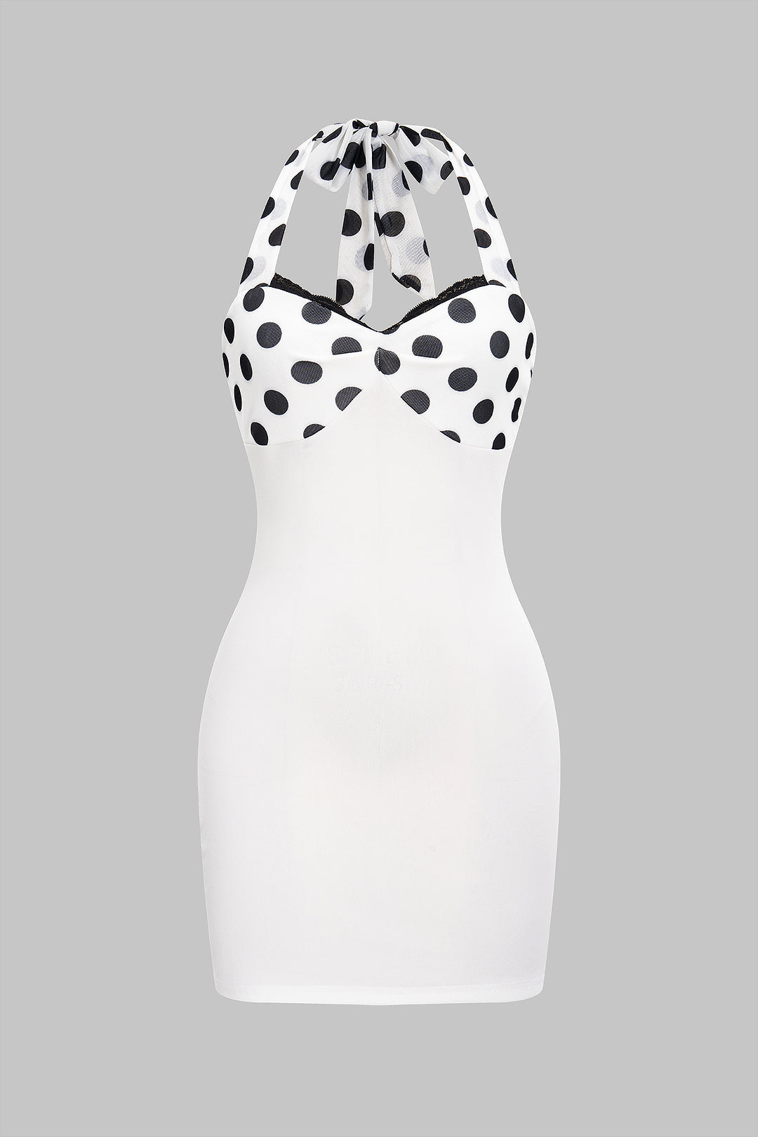 Polka Dots Print Tie Sleeveless Mini Dress