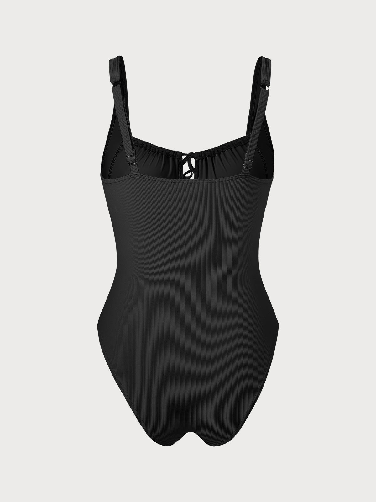 Black Cutout Tie Plus Size One-Piece Swimsuit