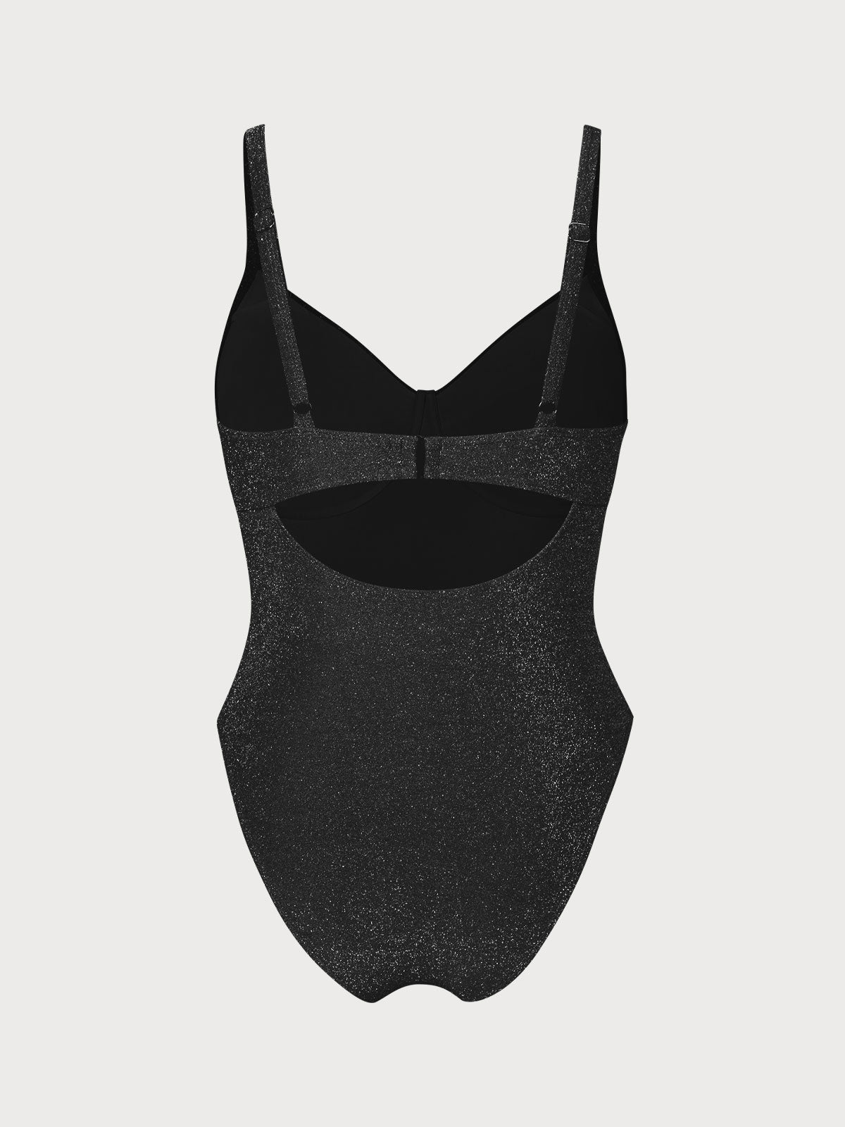 Black Lurex Underwire Plus Size One-Piece Swimsuit