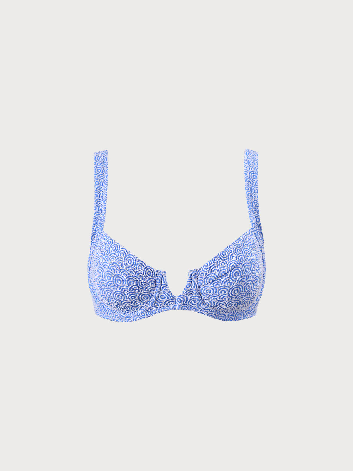 Blue Jacquard Underwire Bikini Top