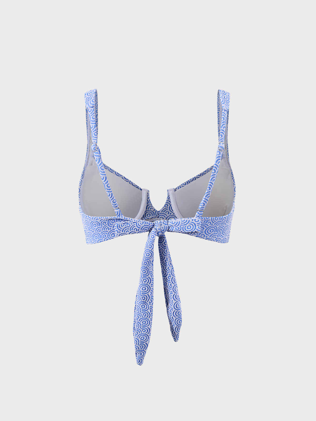 Blue Jacquard Underwire Bikini Top