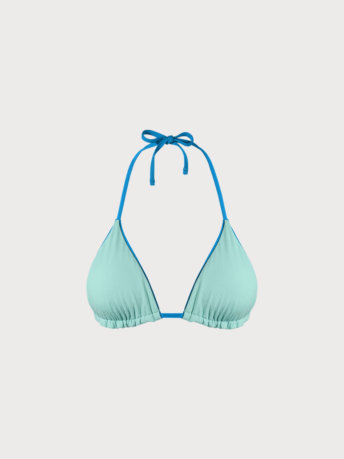 Blue Reversible Halter Triangle Bikini Top