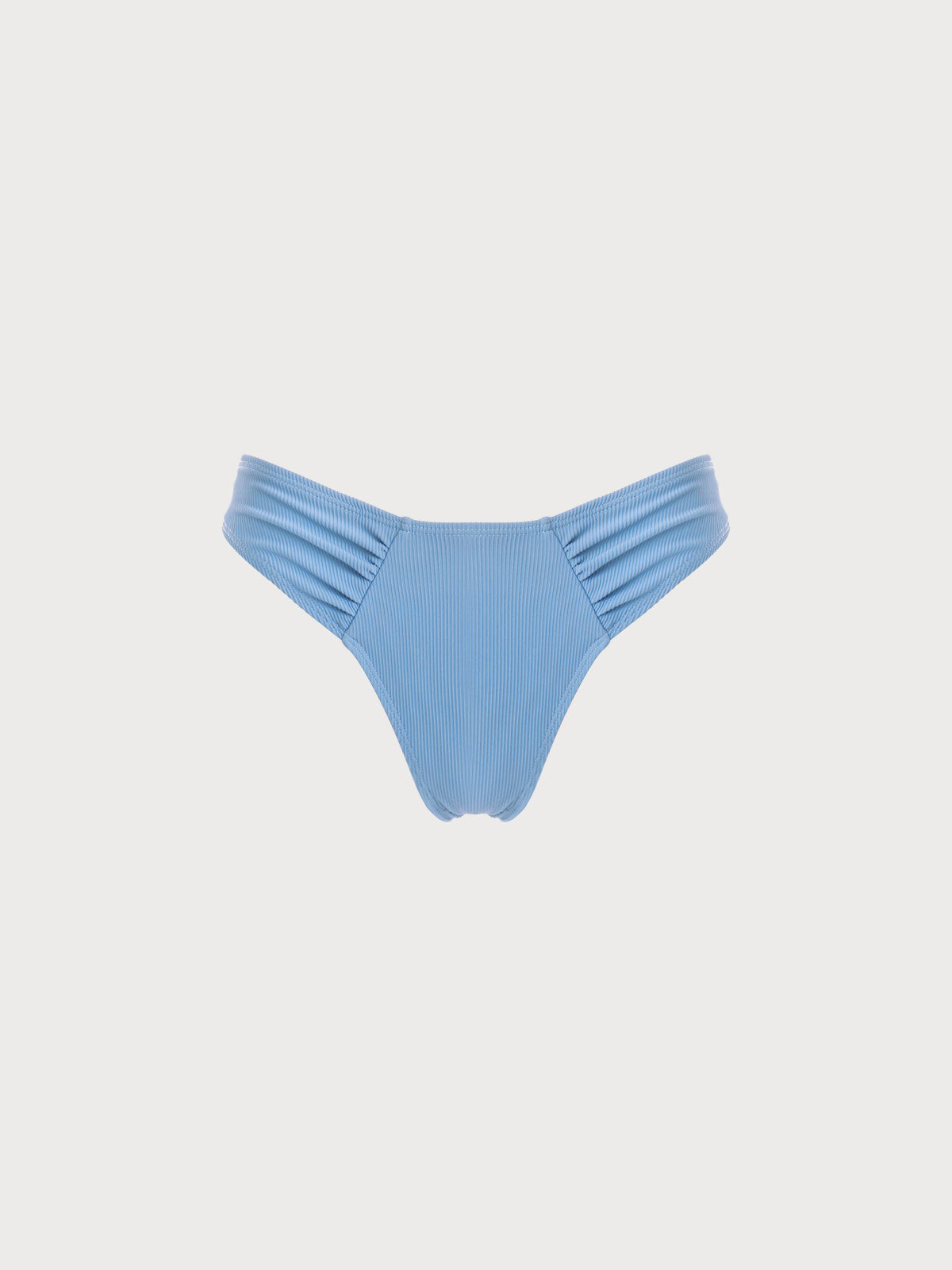 Blue Ruched Bikini Bottom