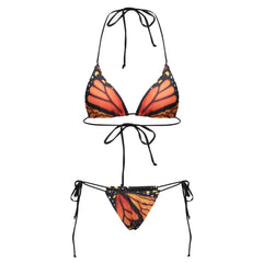 Vintage Butterfly Print Bikini Set