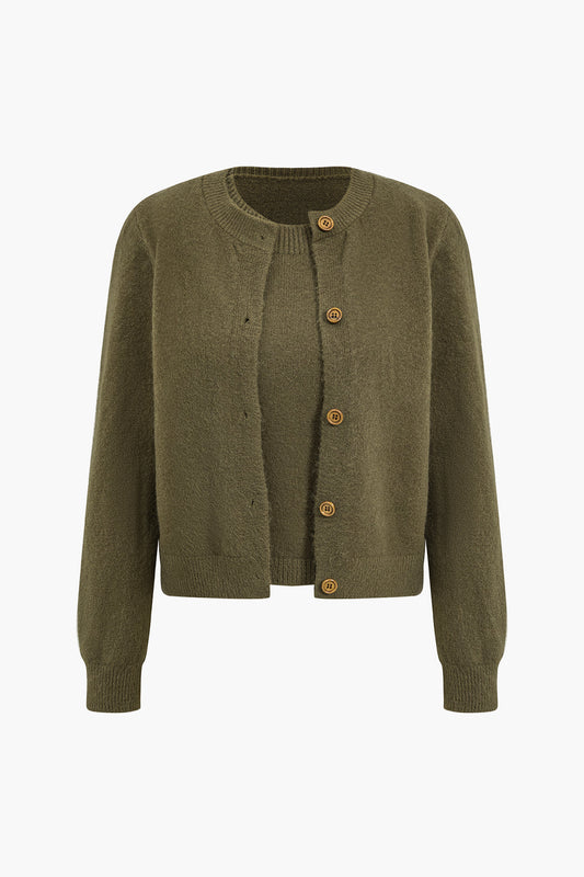 Knit Button Sweater Set