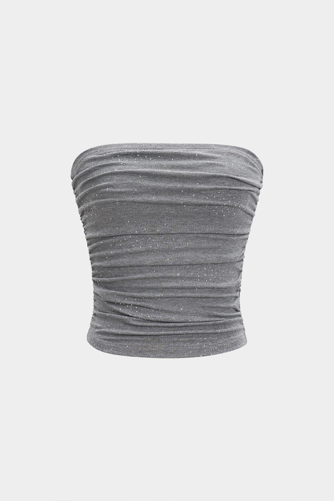 Sequin Ruched Tube Top
