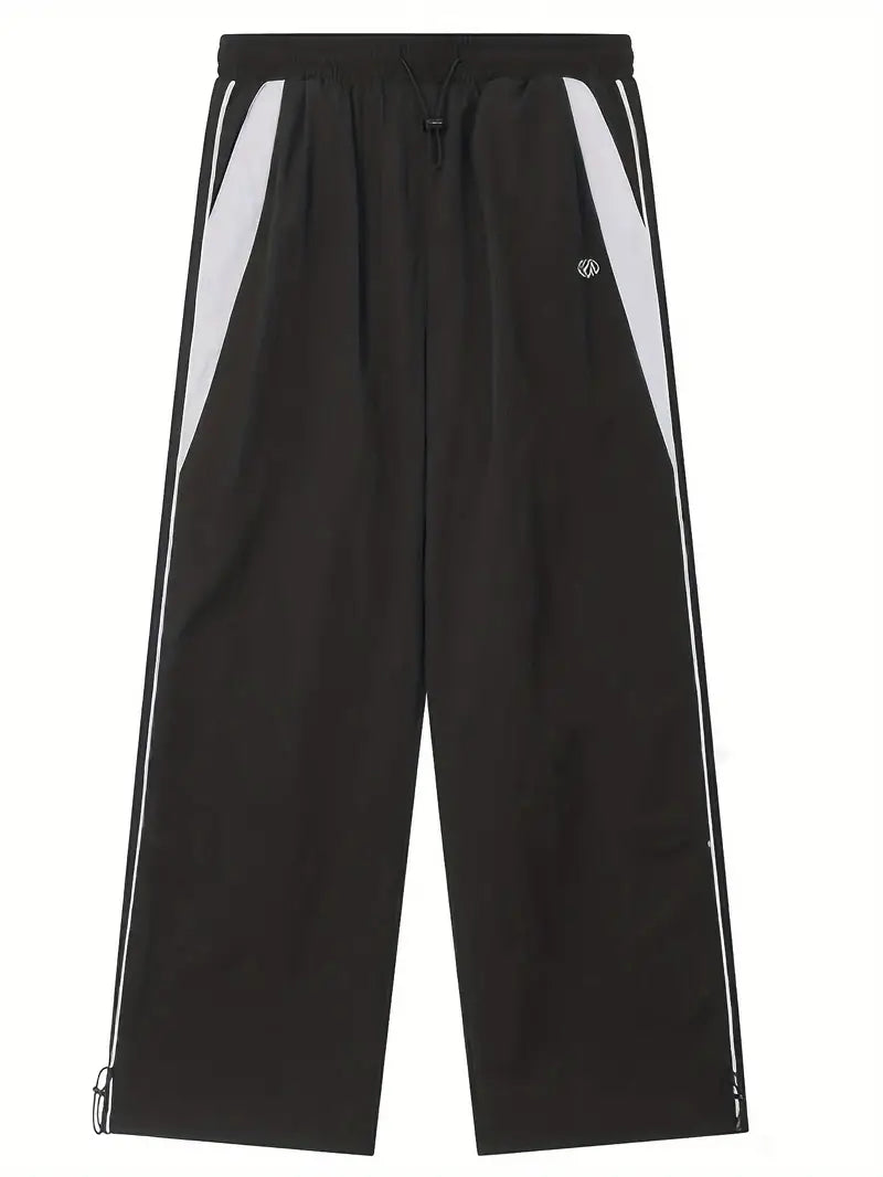 Men's Contrast Color Hip Hop Drawstring Baggy Sweatpants