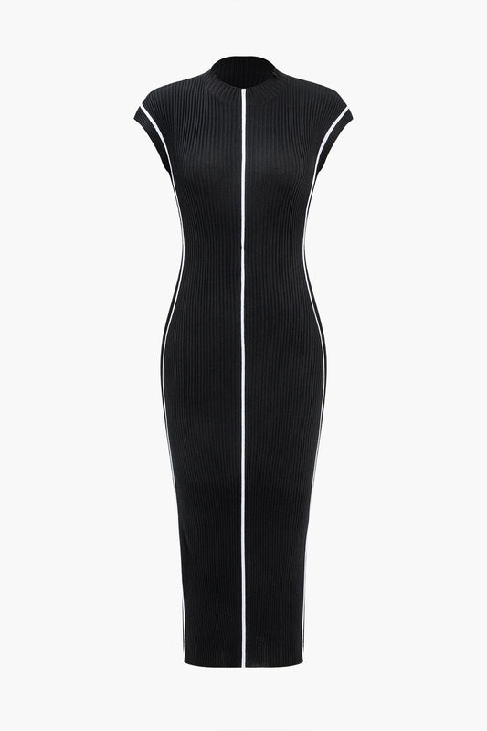 Contrast Sweater Midi Dress