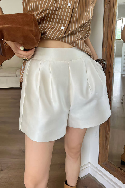 Satin High Waist Wide Leg Shorts