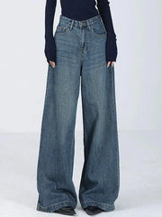 Blue Vintage Versatile High Rise Baggy Boyfriend Jeans