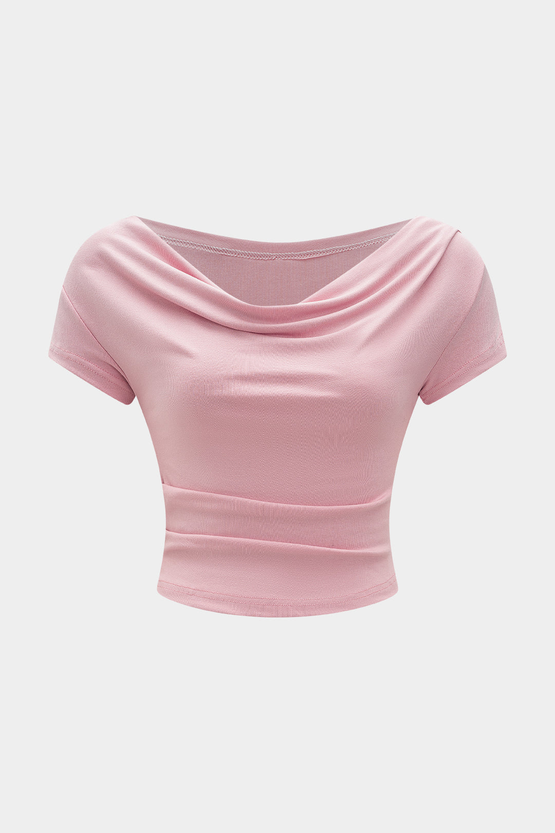 Solid Ruched Short Sleeve T-Shirt