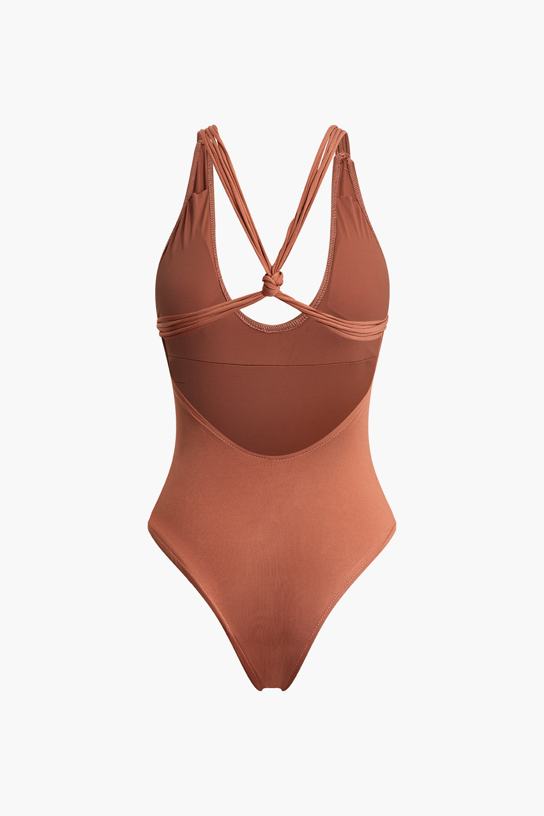 Crossed Knot Cut Out Backless One-Piece Swimsuit