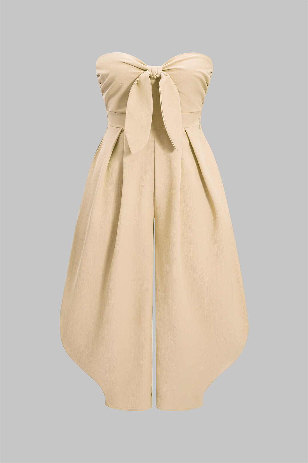 Plus Size Wrap Smocked Shirred Sleeveless Jumpsuit