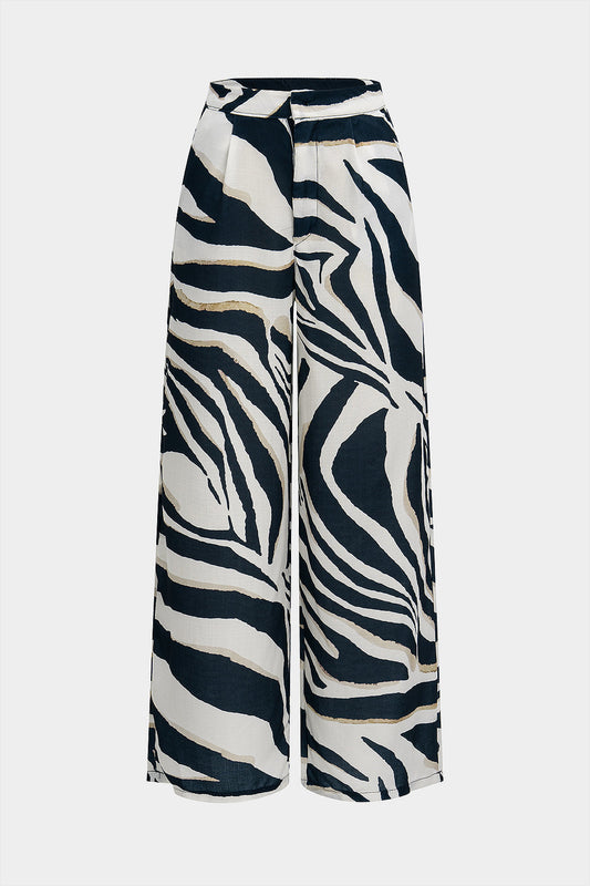 Contrast Stripe Print Trousers
