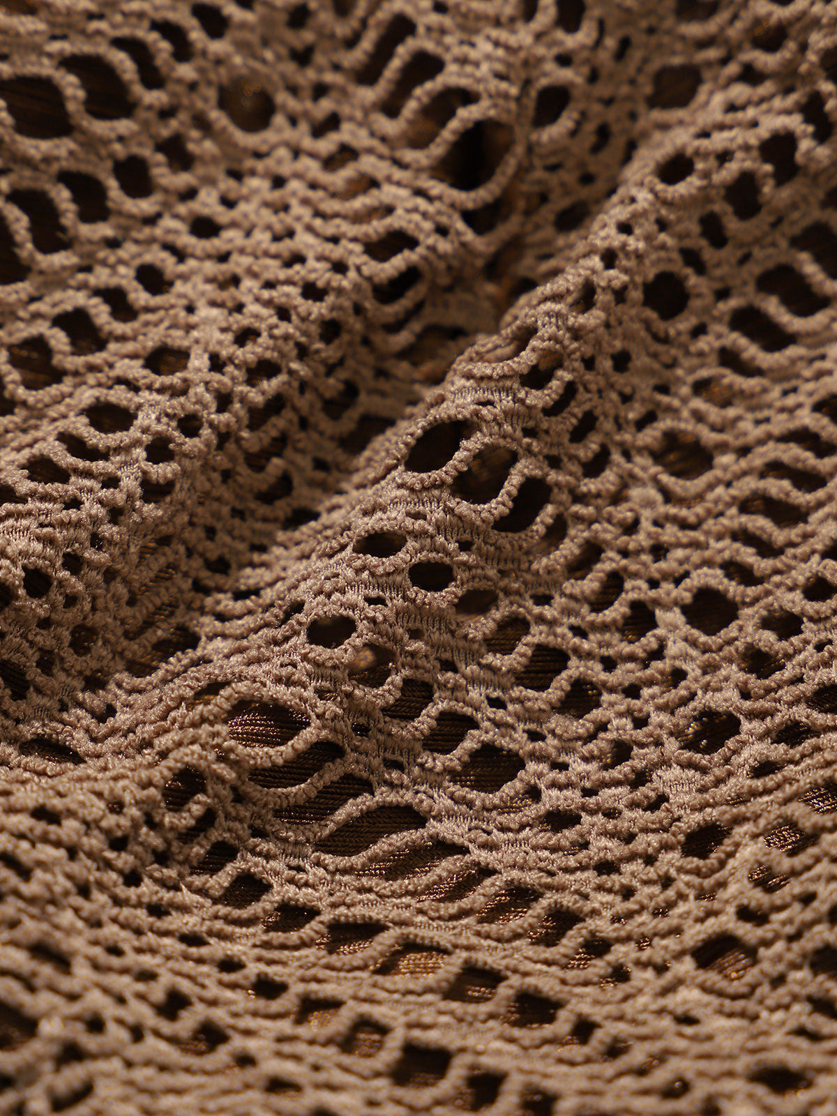 Brown Crochet Halter Triangle Bikini Top