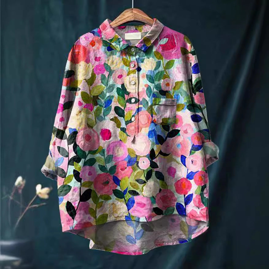 Mariaâ„?Floral Cotton Blouse