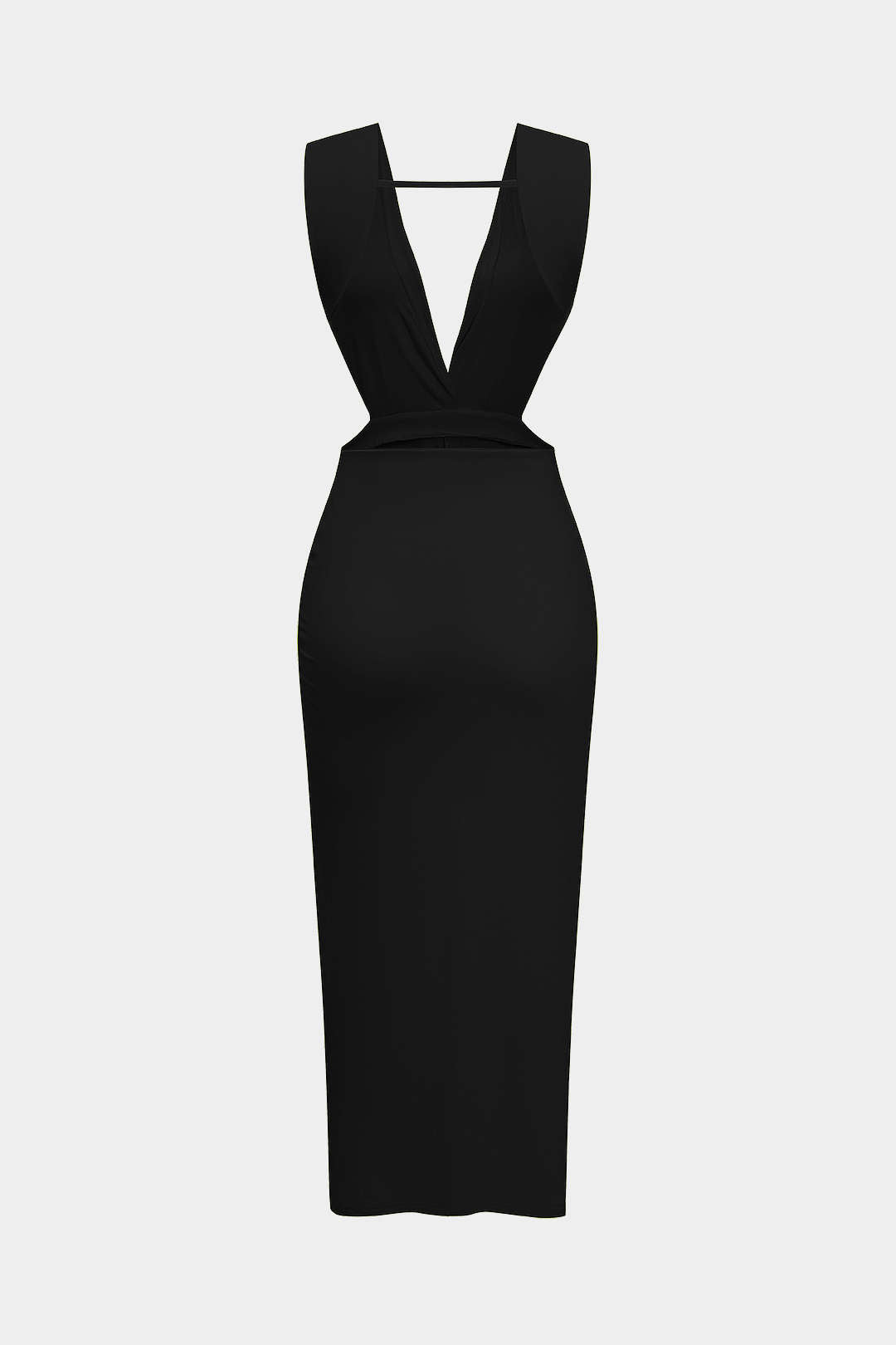 Ruched Twist Knot Backless Sleeveless Midi Dress