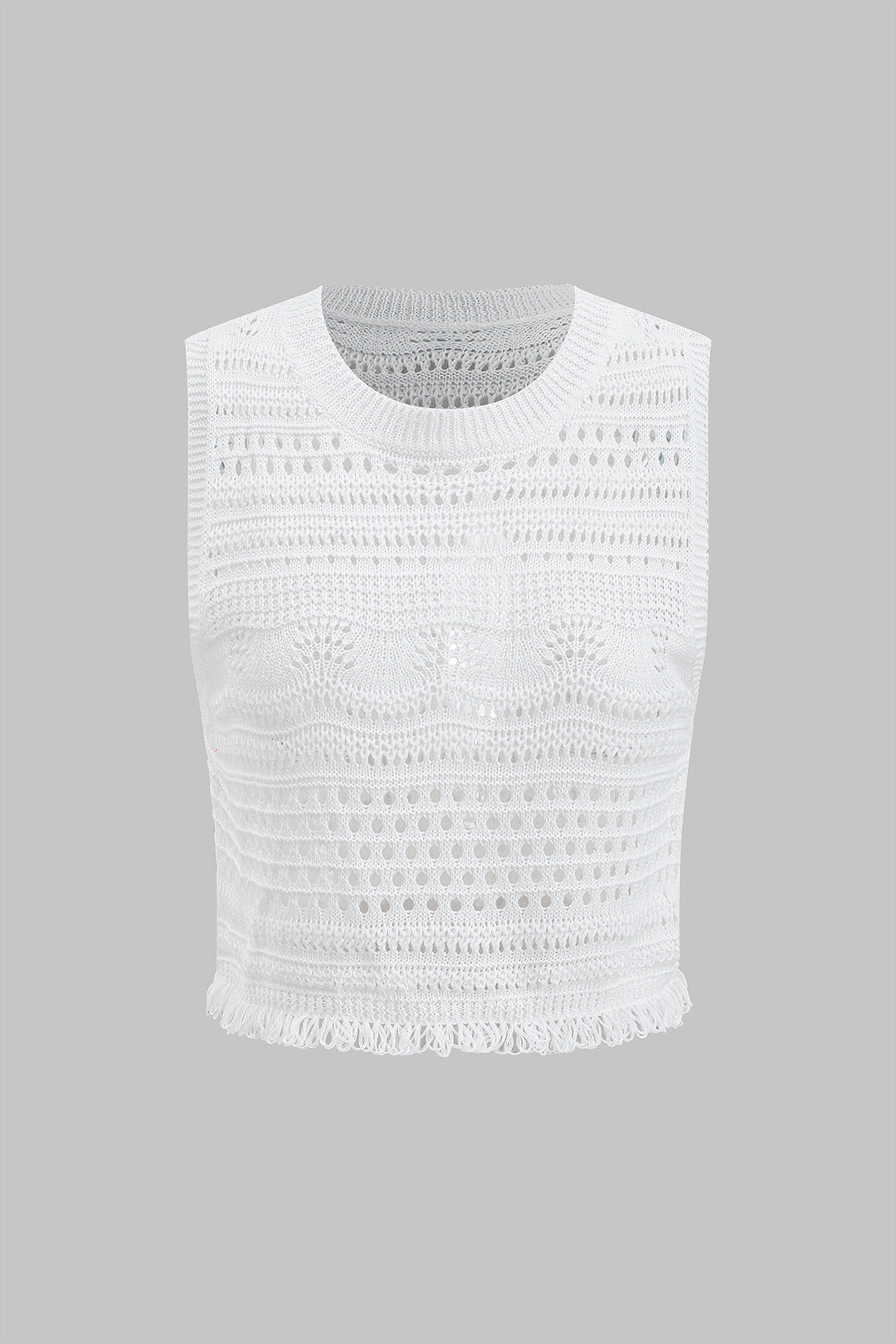 Knit Holllow Out Tank Top And Skirt Set