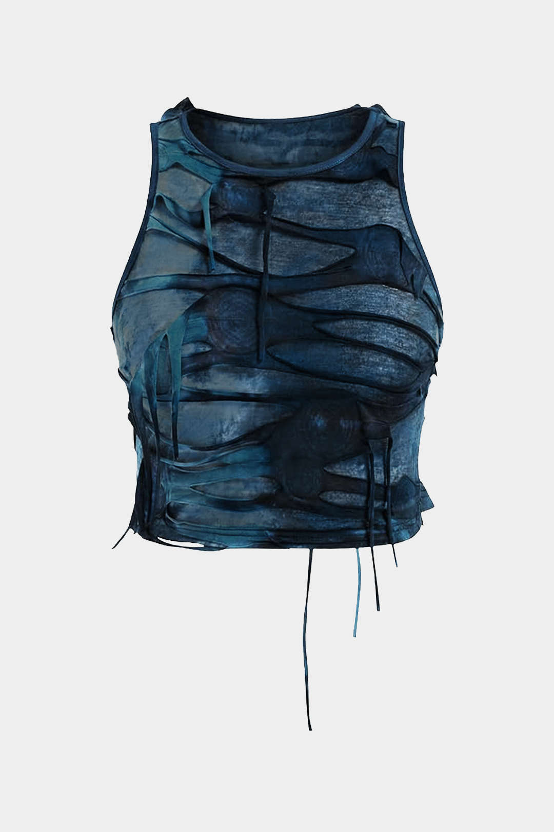Plus Size Tie Dye Print Ripped Tank Top