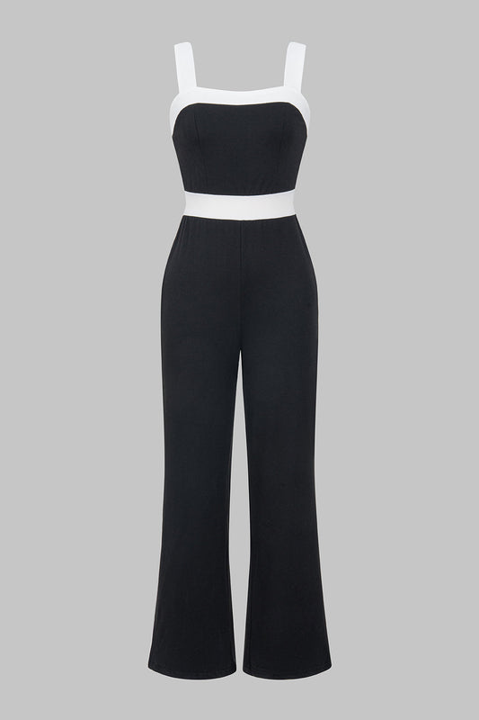 Contrast Patchwork Sleeveless Jumpsuit