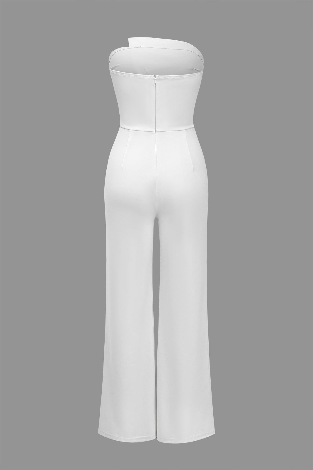 Solid Button Asymmetrical Jumpsuit