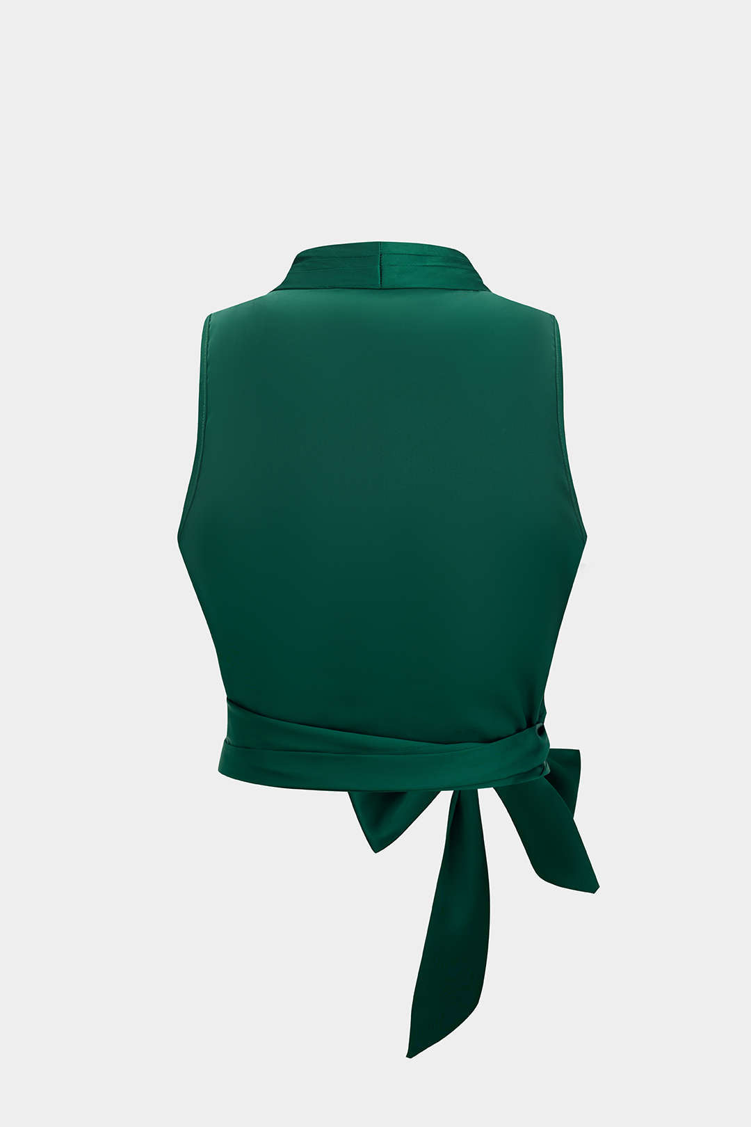 Plus Size Satin Crossed Tie -Front Cami Top