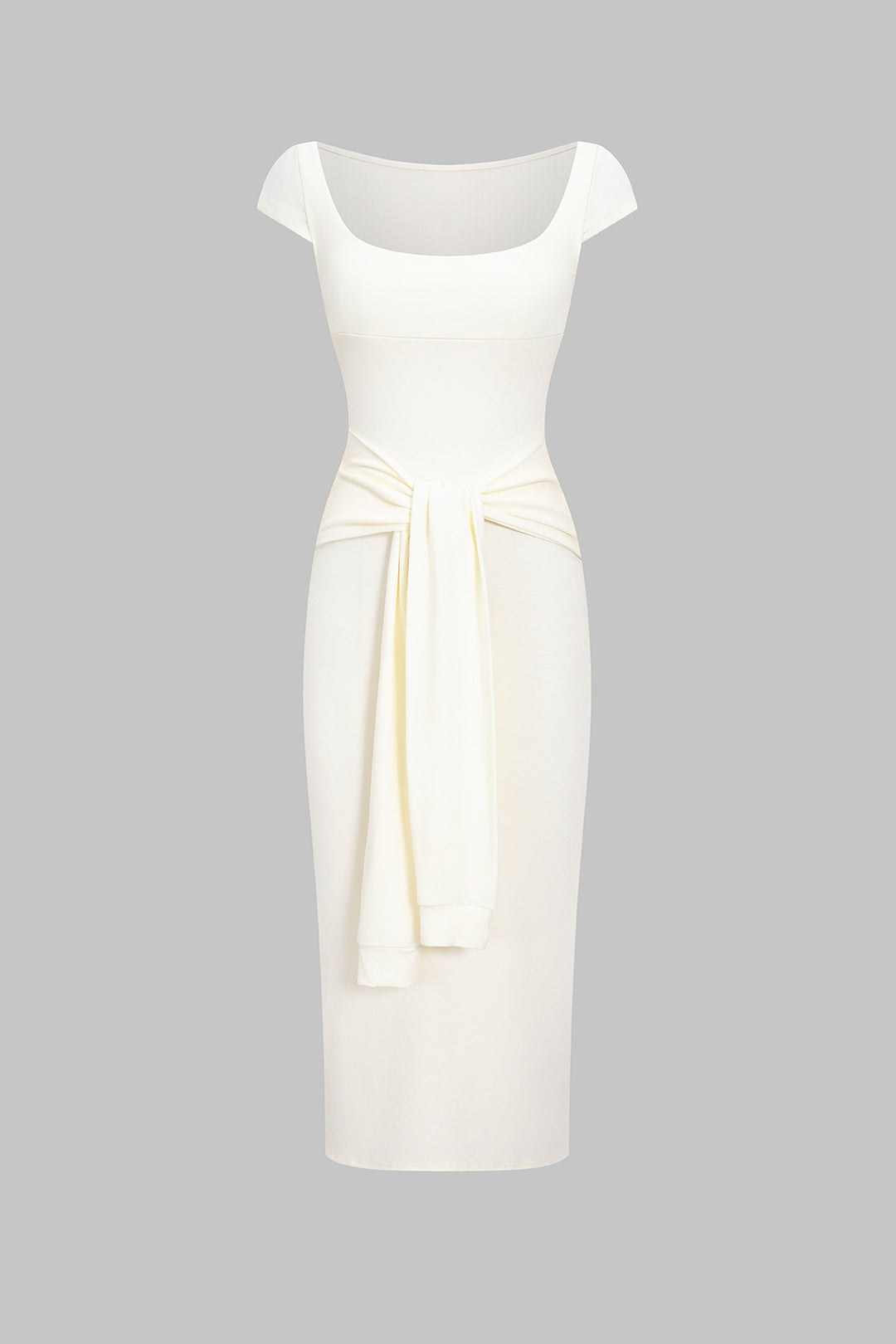 Solid Tie Midi Dress
