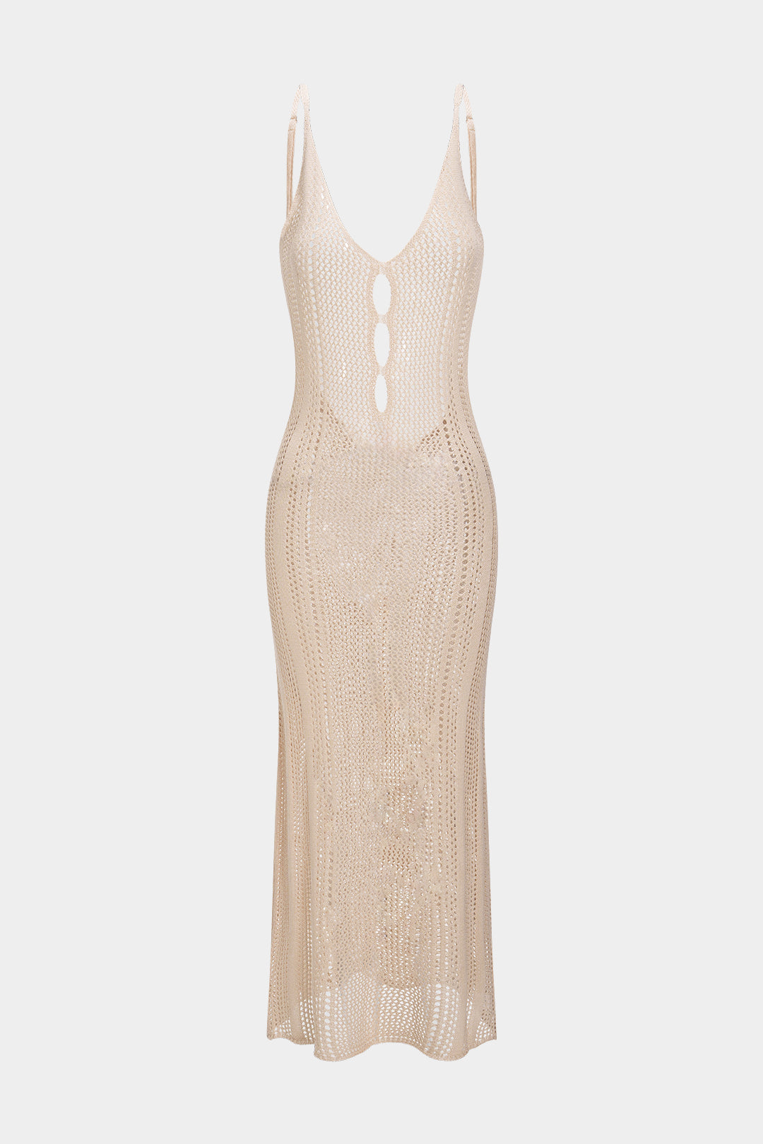 V-Neck Cut Out Backless Slip Sleeveless Cover Up