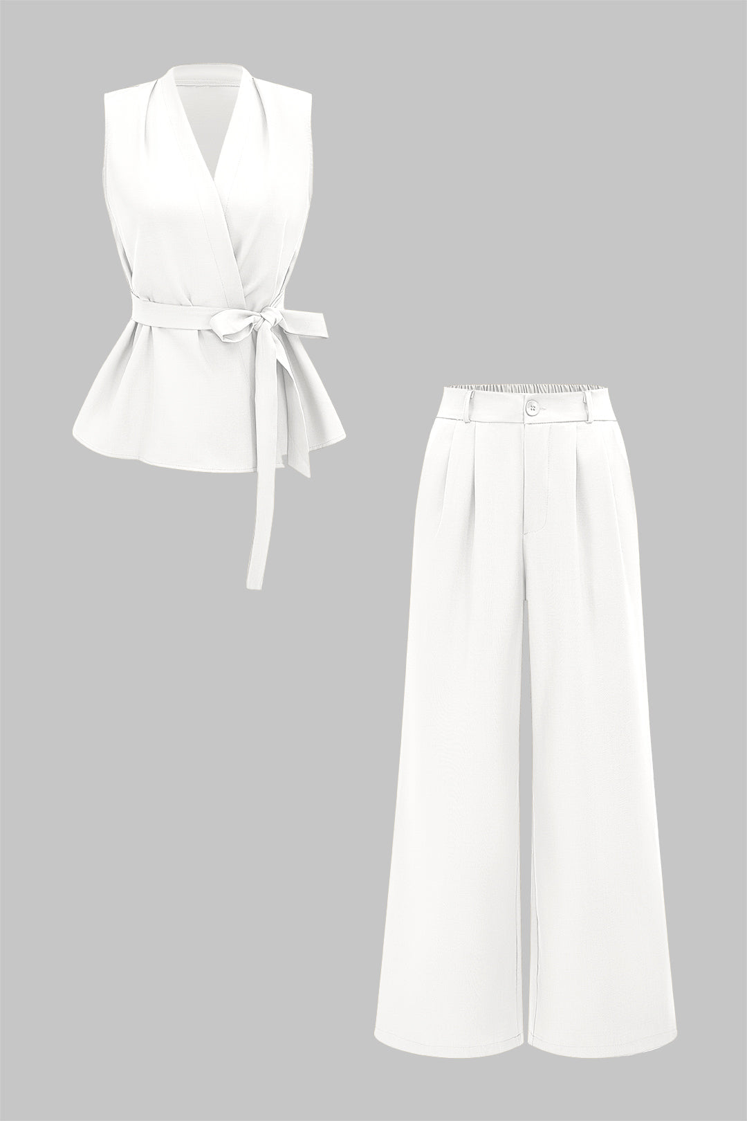 Belted Vest And Trousers Set