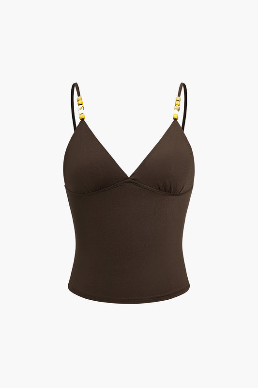 Beaded V-Neck Cami Top