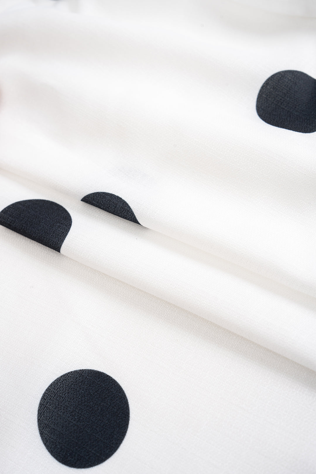 Polka Dots Print Tie-Up Detail Long Sleeve Shirt And Tie Front Mini Skirt Set
