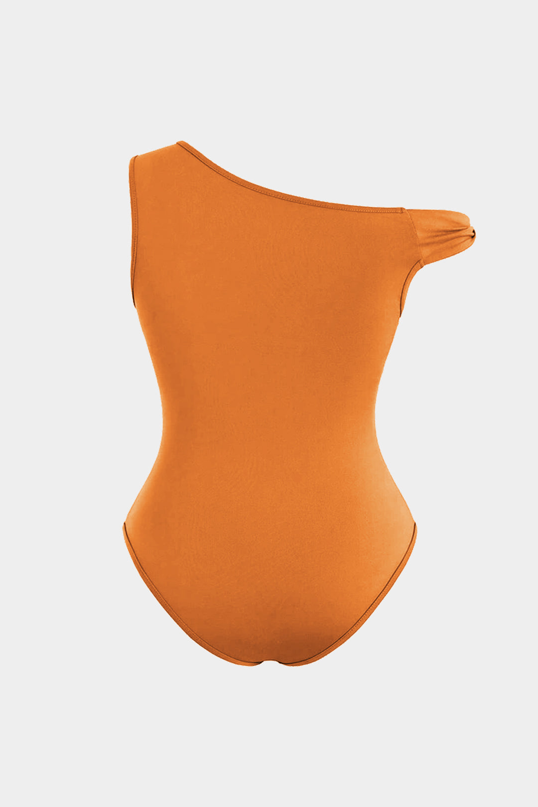 Plus Size Ruched Asymmetrical Neck Bodysuit