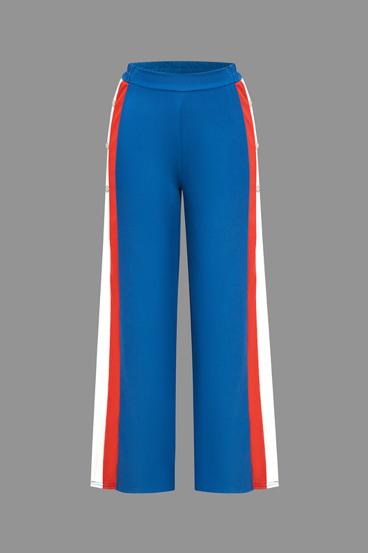 Color Block Wide Leg Trousers