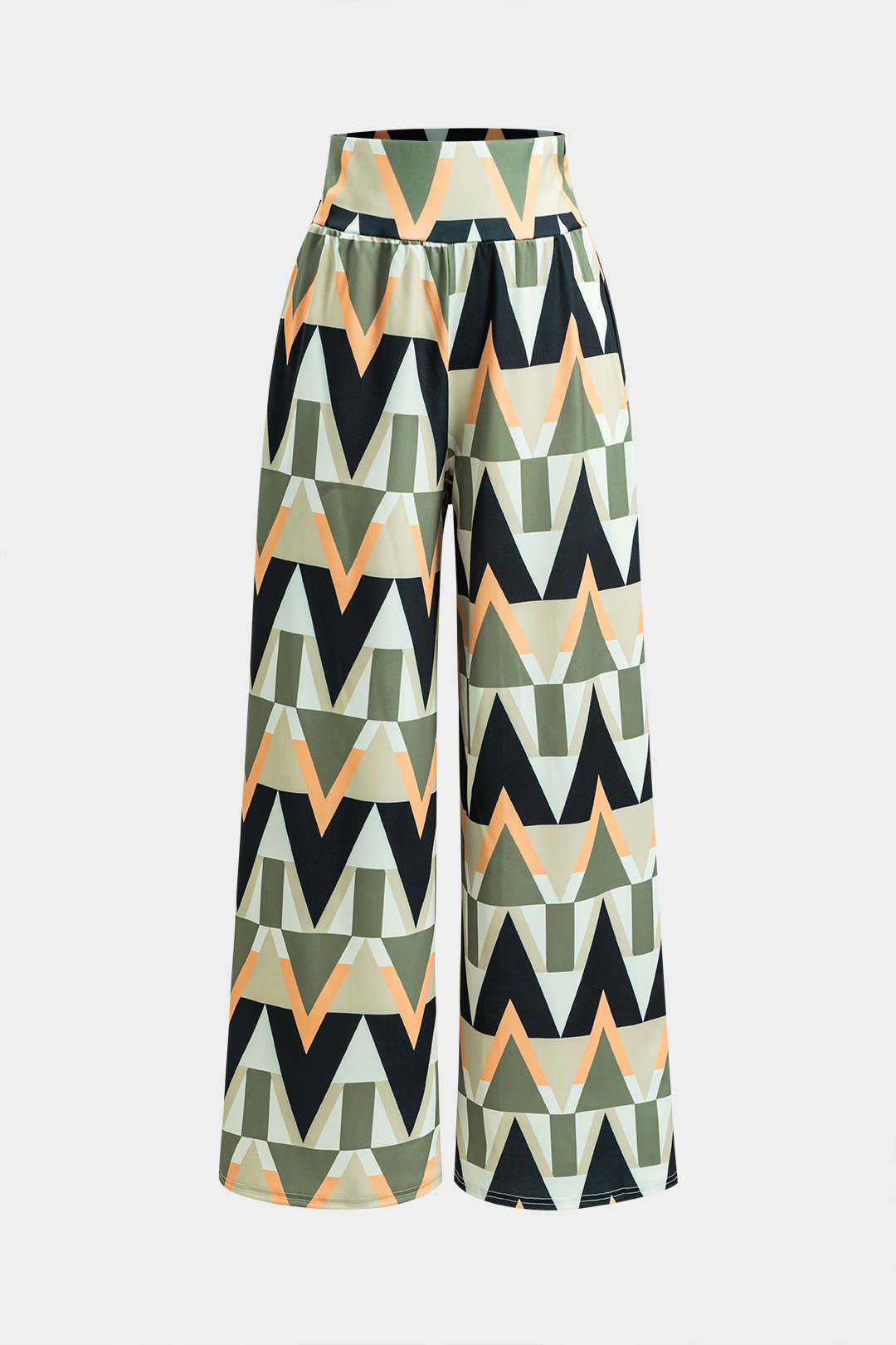 Sleeveless Tank Top And Geometric Pattern Trousers Set