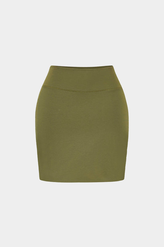 Solid High Waist Mini Skirt