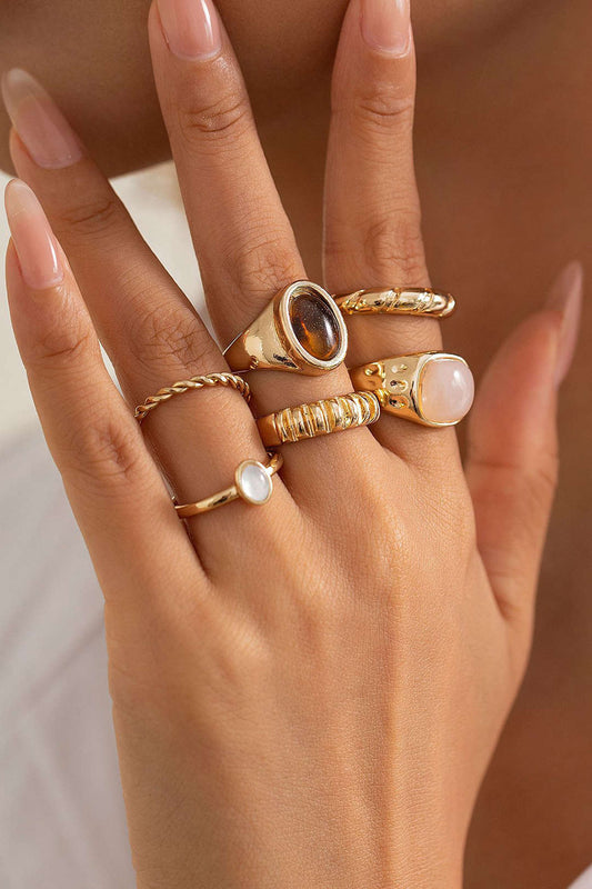 Irregular Gemstone Metal Ring