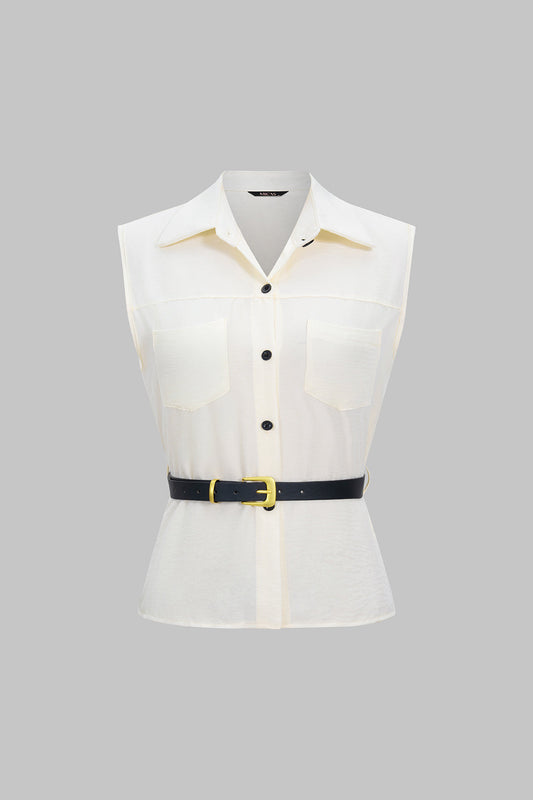 Solid Belt Tank Top