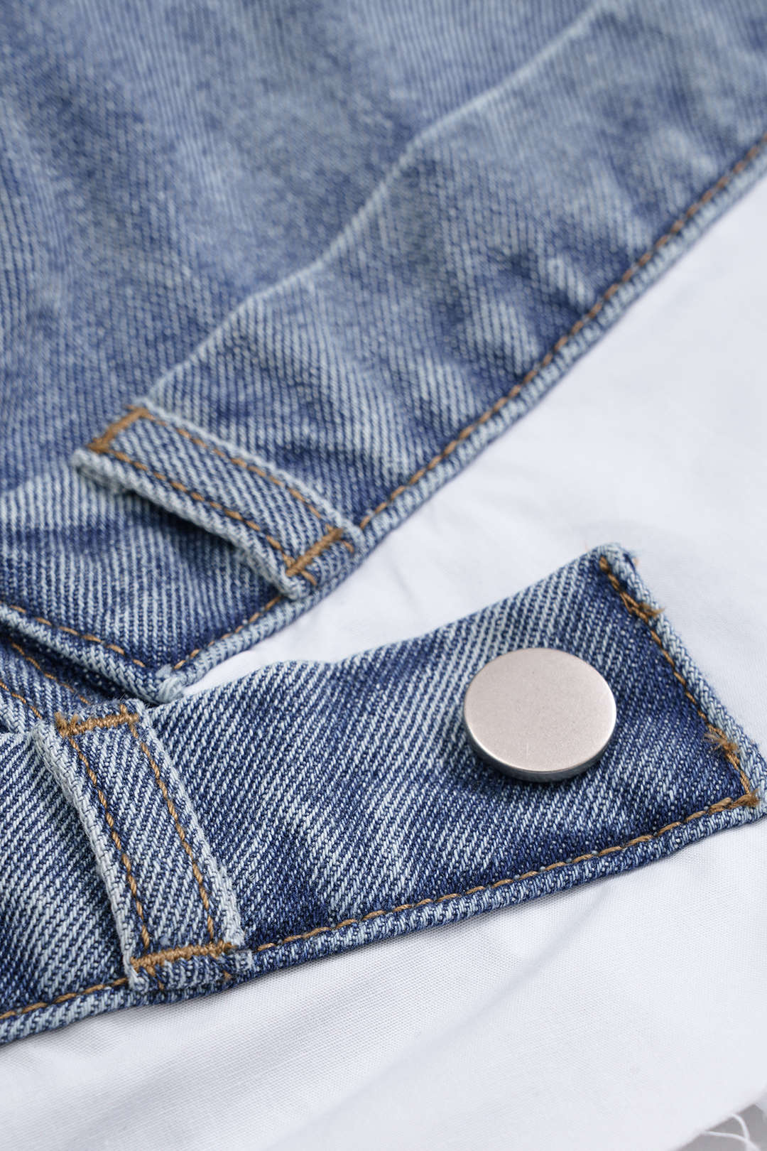 Denim Asymmetrical Patchwork Skirt