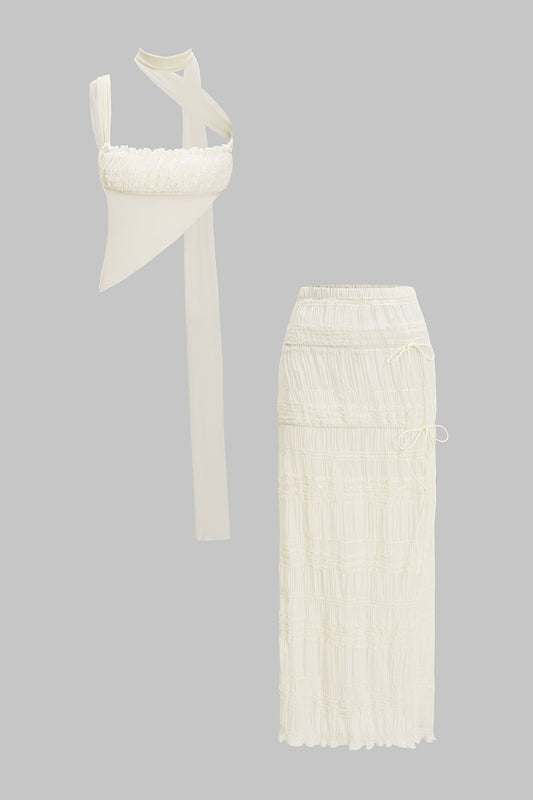 Chiffon Top And Skirt Set