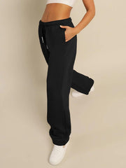 Black Classic Drawstring Loose Sweatpants