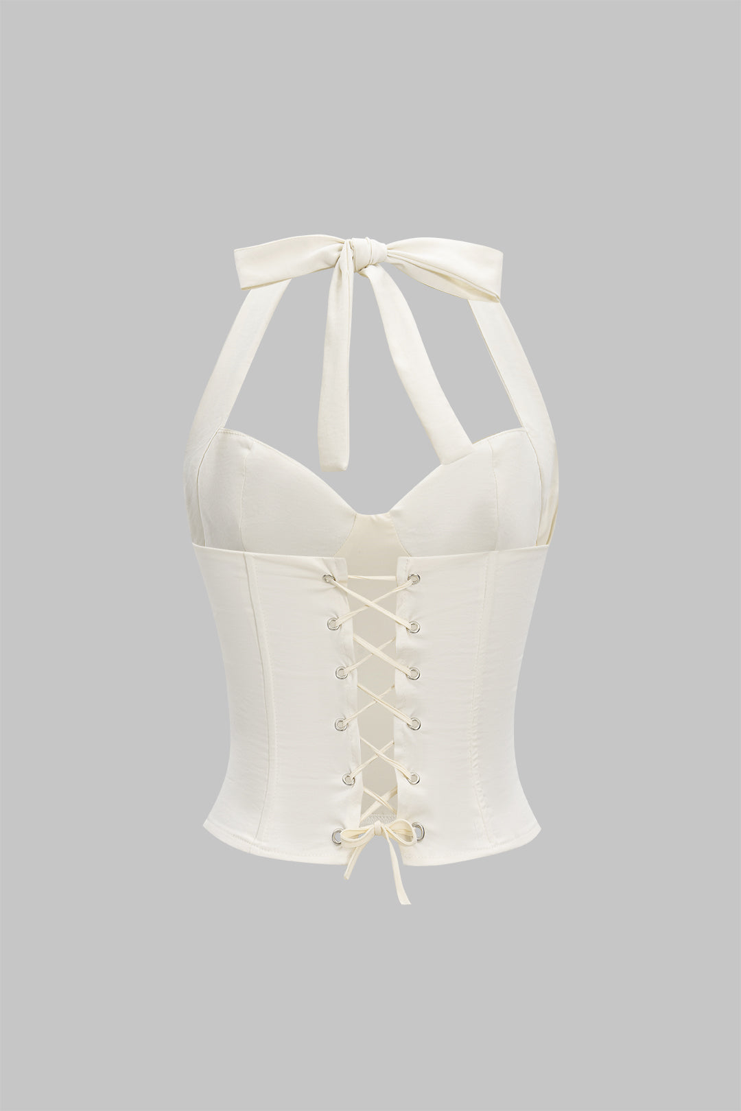 Ruched Tie-Up Corset Waist Cami Top