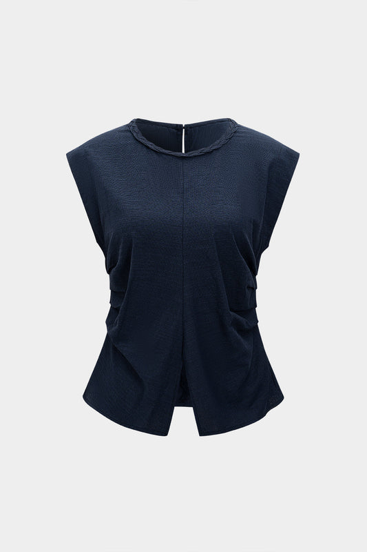 Ruched Detail Short-Sleeve Shirt