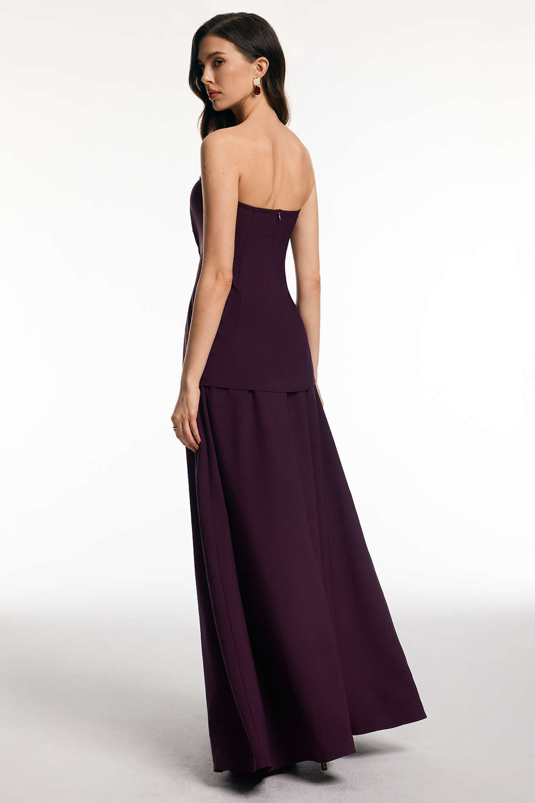 Solid Ruched Maxi Skirt