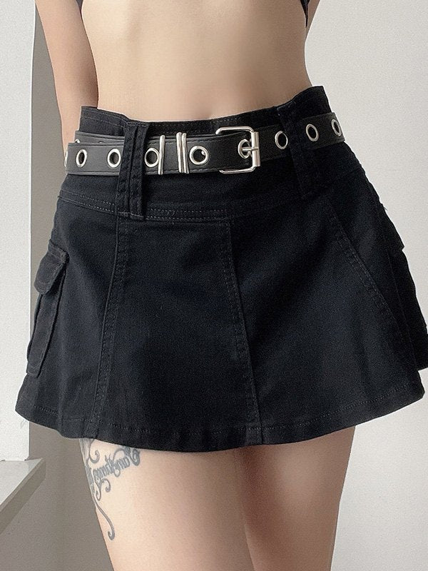 Vintage Cargo Mini Skirt with Lining