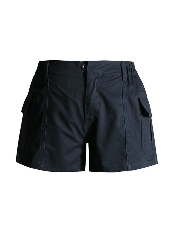 Navy Blue Vintage Micro Cargo Shorts with Pockets