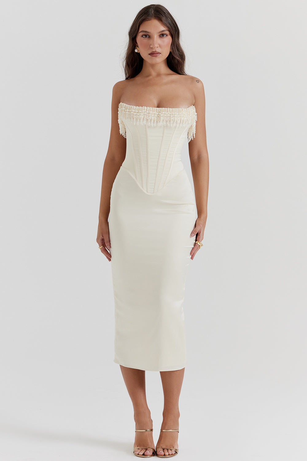 Meera - Pearl Luxe Maxi Dress